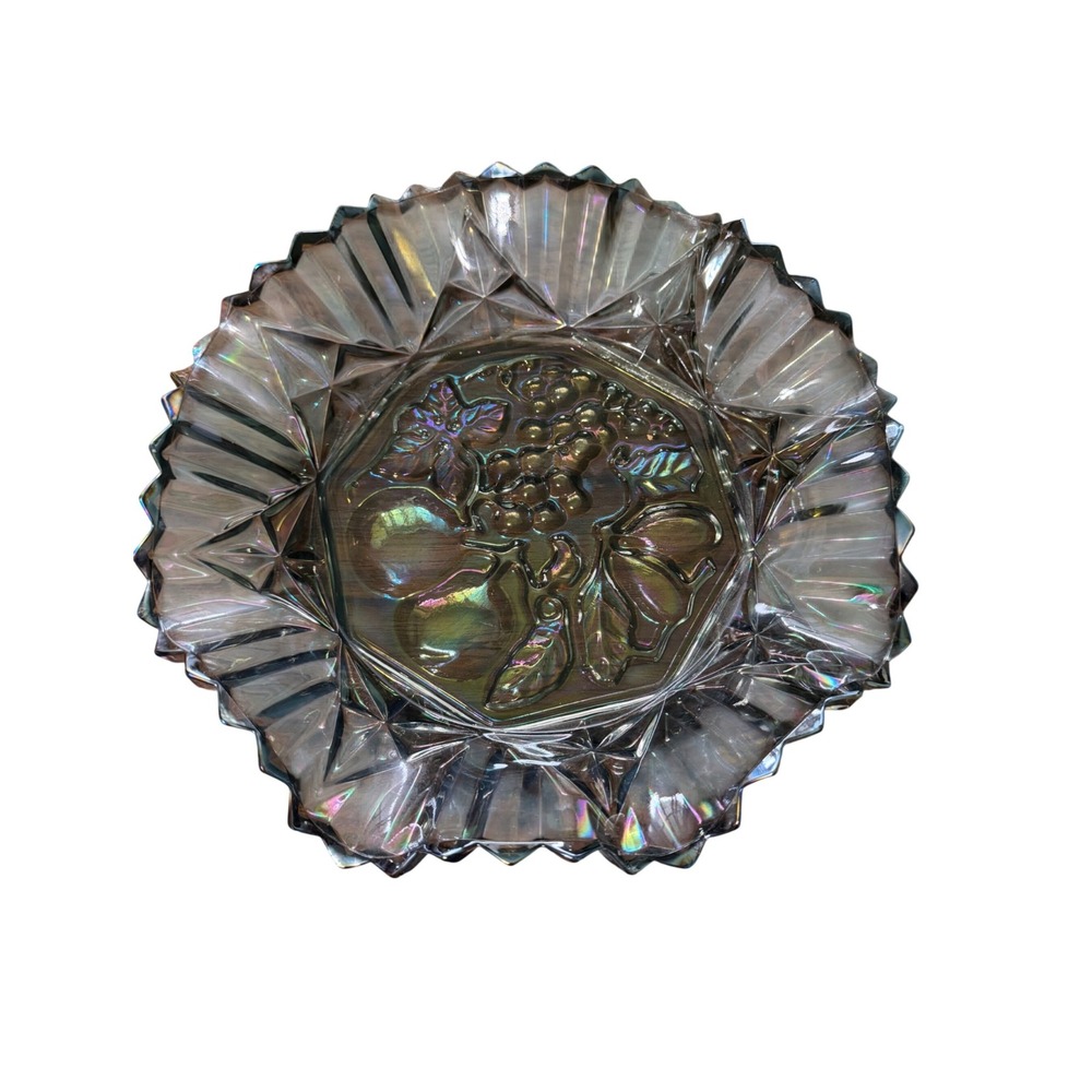 Indiana Glass Carnival Glass Bowl Unisex OS Amethyst Iridescent Fruit Ruffled